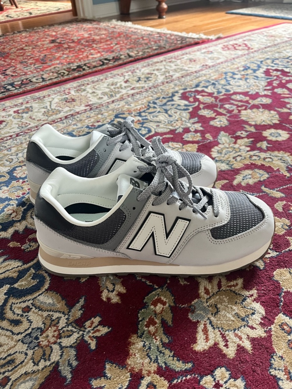 New Balance 574 - Mens size 10 - grey matter with dark silver metallic